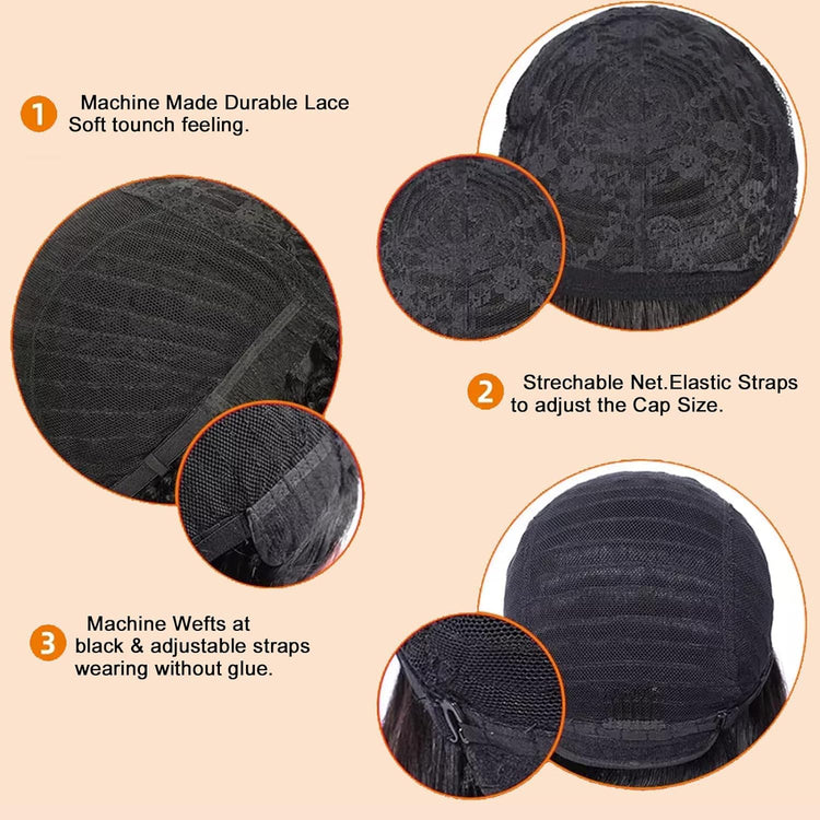 Short Curly Pixie Cut Wig - Human Hair Glueless Wig for Black Women - Natural Curly Color 1B