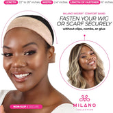 Bundle Wig Grip Band + Wig Stands, Non Slip Extra Hold Tan Wig Band for Wigs and Frontals + 4-Pack Wig Stands for Drying, Styling, or Displaying