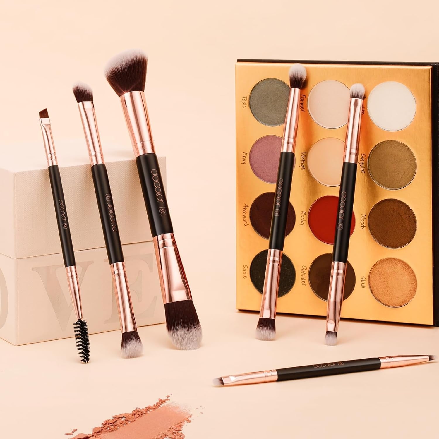 Makeup Brushes 6Pieces Double Sided Makeup Brushes Set Professional Foundation Eyeshadow Travel Make up Brushes Kits