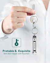 Portable Nail Clippersmedical Grade Stainless Steel Foldable Nail Cutter Ultra Slim Travel Design