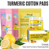 GlowClean™ Kojic Acid & Turmeric Exfoliating Pads – 40/50Pcs Daily Facial Cleansing & Skin Care