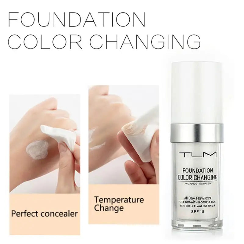 TLM Foundation Magic Color Changing Foundation Liquid Soft Matte Long Lasting Hydrating Makeup Base Maquiagem