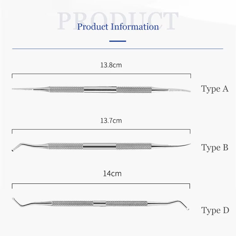 Stainless Steel Toe Nail File Foot Nail Care Hook Ingrown Double Ended Ingrown Toe Correction Lifter File Manicure Clean Tool