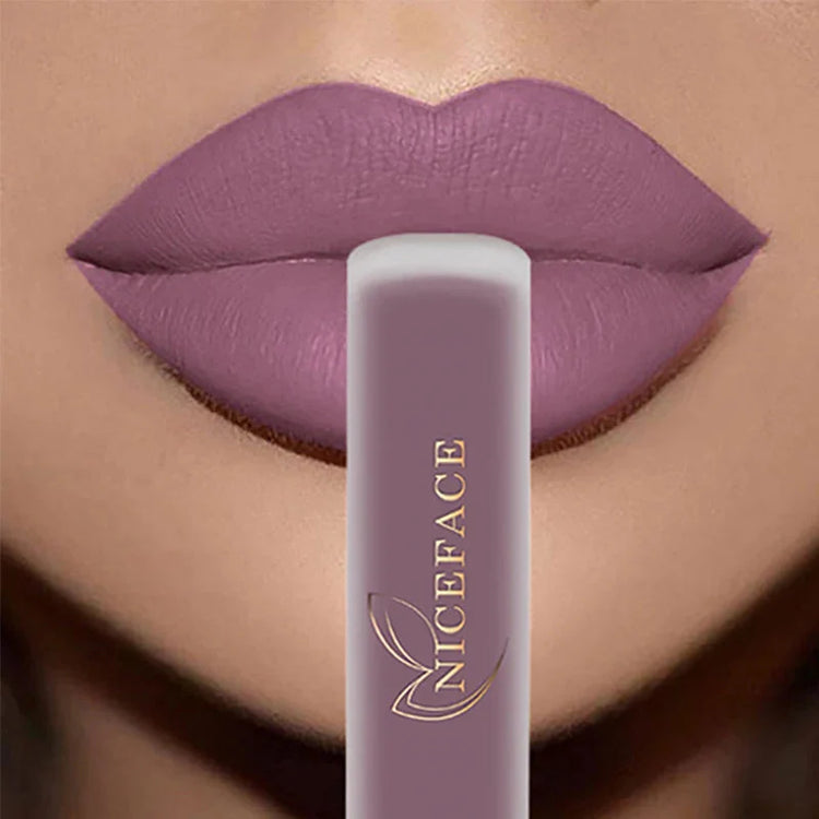 NICEFACE Matte Liquid Lipstick Waterproof Long Lasting Lip Gloss Tint Sexy Red Nude Purple Metallic Lipsticks Makeup Cosmetics