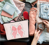 Christian Gifts for Women, Pink Christian Makeup Bag, Pink Coquette Bow Bible Verse Scripture Cosmetic Bags Zipper Pouch for Women, Religious Gifts for Christian Woman, Pink Makeup Pouch